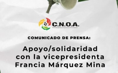 Comunicado de prensa en apoyo/solidaridad con la vicepresidenta Francia Márquez Mina.