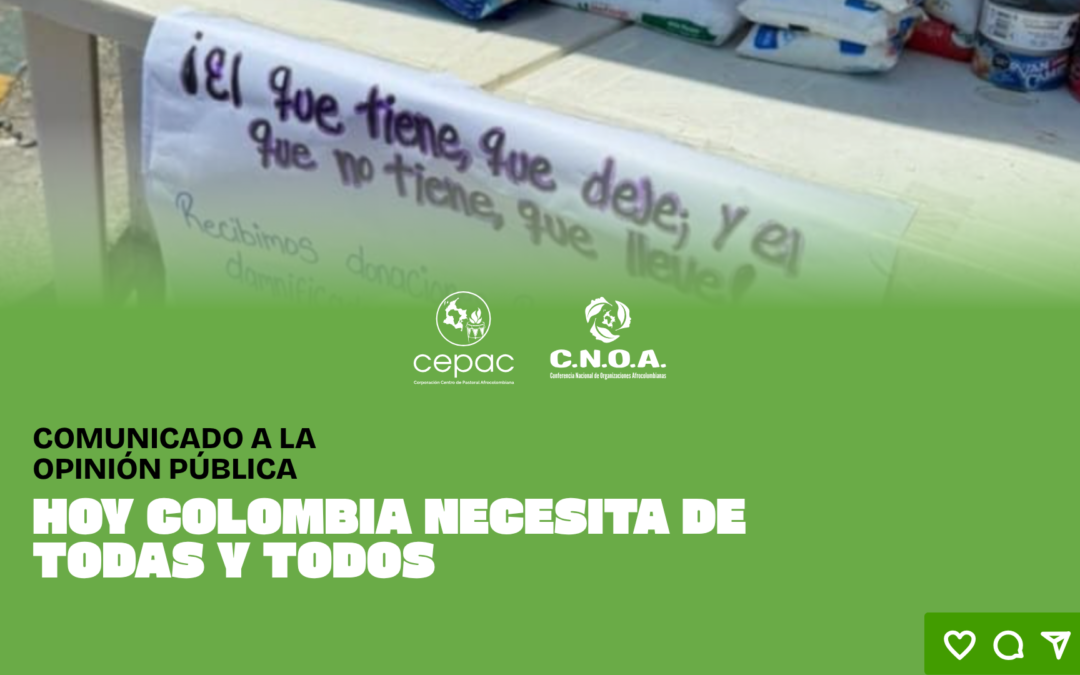 Hoy Colombia necesita de todas y todos